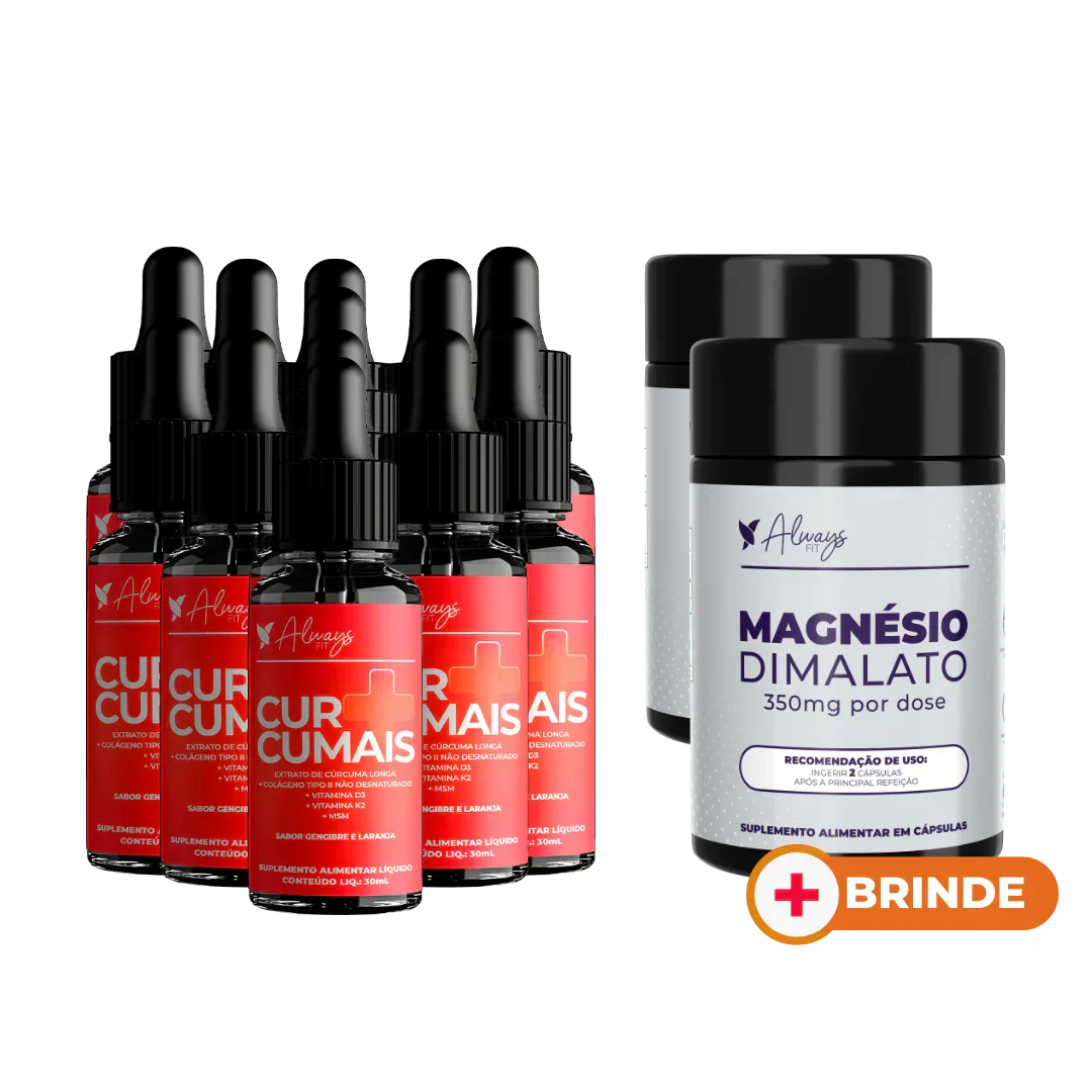 Curcumais - Cúrcuma, Vitamina D3, K2, MSM, Colágeno Tipo 2 e Condroitina